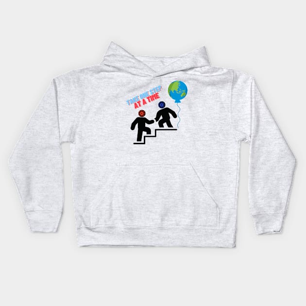 Take one step at a time Kids Hoodie by Clean P